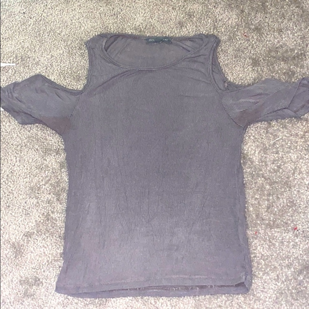 Brandy Melville grey no shoulder top